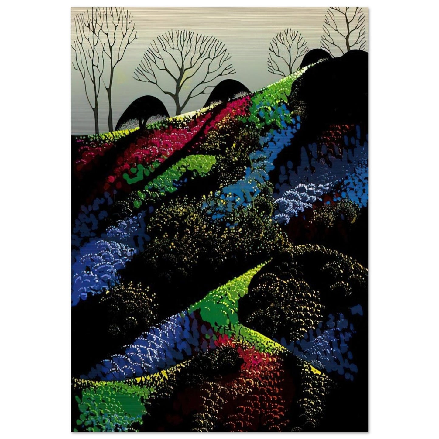 Little Jewels - Eyvind Earle Brushed Aluminum Print - 70x100 cm / 28x40 inches | Eyvind Earle Aluminum Print | Eyvind Earle Prints