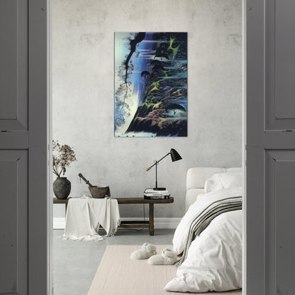 Steep Coast Line - Eyvind Earle Brushed Aluminum Print - 70x100 cm / 28x40 inches | Eyvind Earle Aluminum Print | Eyvind Earle Prints