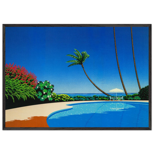 Shade of Palm Grove II - Hiroshi Nagai 70x100 cm / 28x40 inches Framed Art Print – Black Wooden Frame