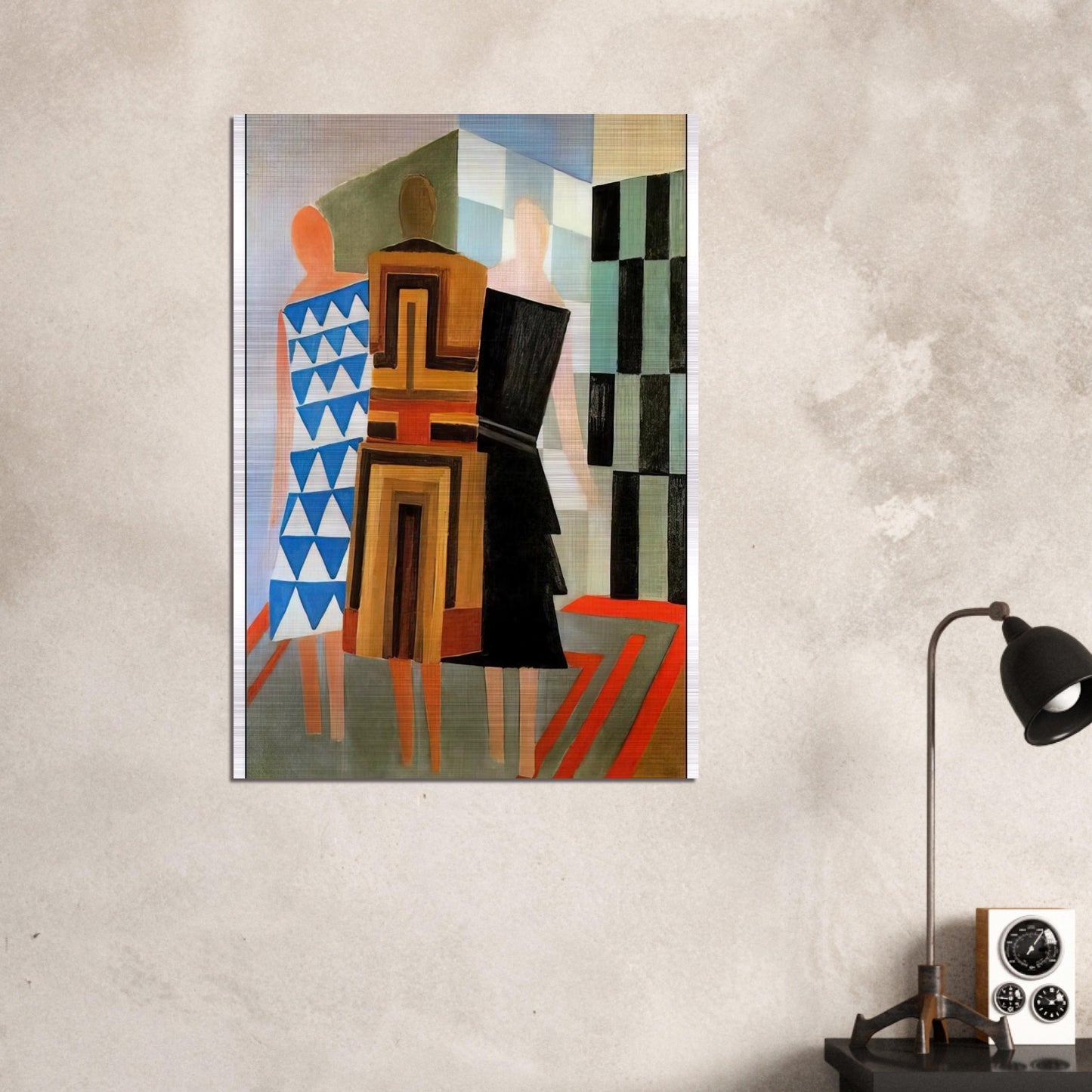 THREE WOMEN DRESSED SIMULTANEOUSLY - Sonia Delaunay Brushed Aluminum Print - 70x100 cm / 28x40 inches | Sonia Delaunay Aluminum Print | Sonia Delaunay Prints