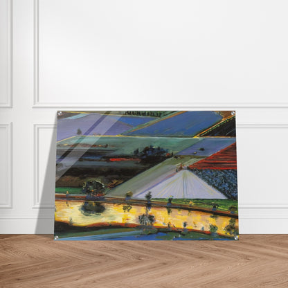 Farm Channel - 1996 - Wayne Thiebaud Acrylic Print - 70x100 cm / 28x40″ inches | Wayne Thiebaud Wall Art | Wayne Thiebaud Prints