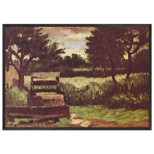 Landscape with fountain - Paul Cezanne 70x100 cm / 28x40 inches Framed Art Print – Black Wooden Frame