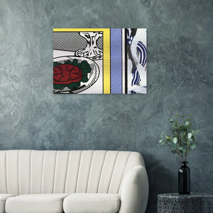 TOMATO AND ABSTRACTION 1982 - Roy Lichtenstein Brushed Aluminum Print - 70x100 cm / 28x40 inches | Roy Lichtenstein Aluminum Print | Roy Lichtenstein Prints