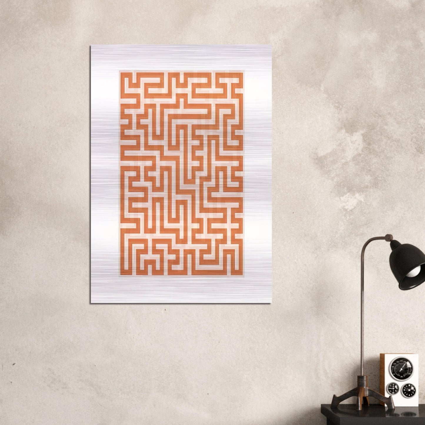 RED MEANDER II 1971 - Anni Albers Brushed Aluminum Print - 70x100 cm / 28x40 inches | Anni Albers Aluminum Print | Anni Albers Prints