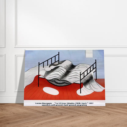 THE BIG BED WITH QUILT 1997 - Louise Bourgeois Brushed Aluminum Print - 70x100 cm / 28x40 inches | Louise Bourgeois Aluminum Print | Louise Bourgeois Prints