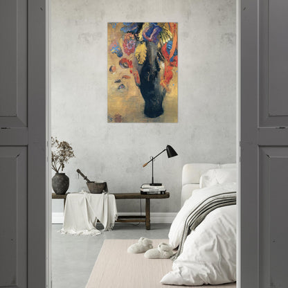 FLOWERS - Odilon Redon Brushed Aluminum Print - 70x100 cm / 28x40 inches | Odilon Redon Aluminum Print | Odilon Redon Prints