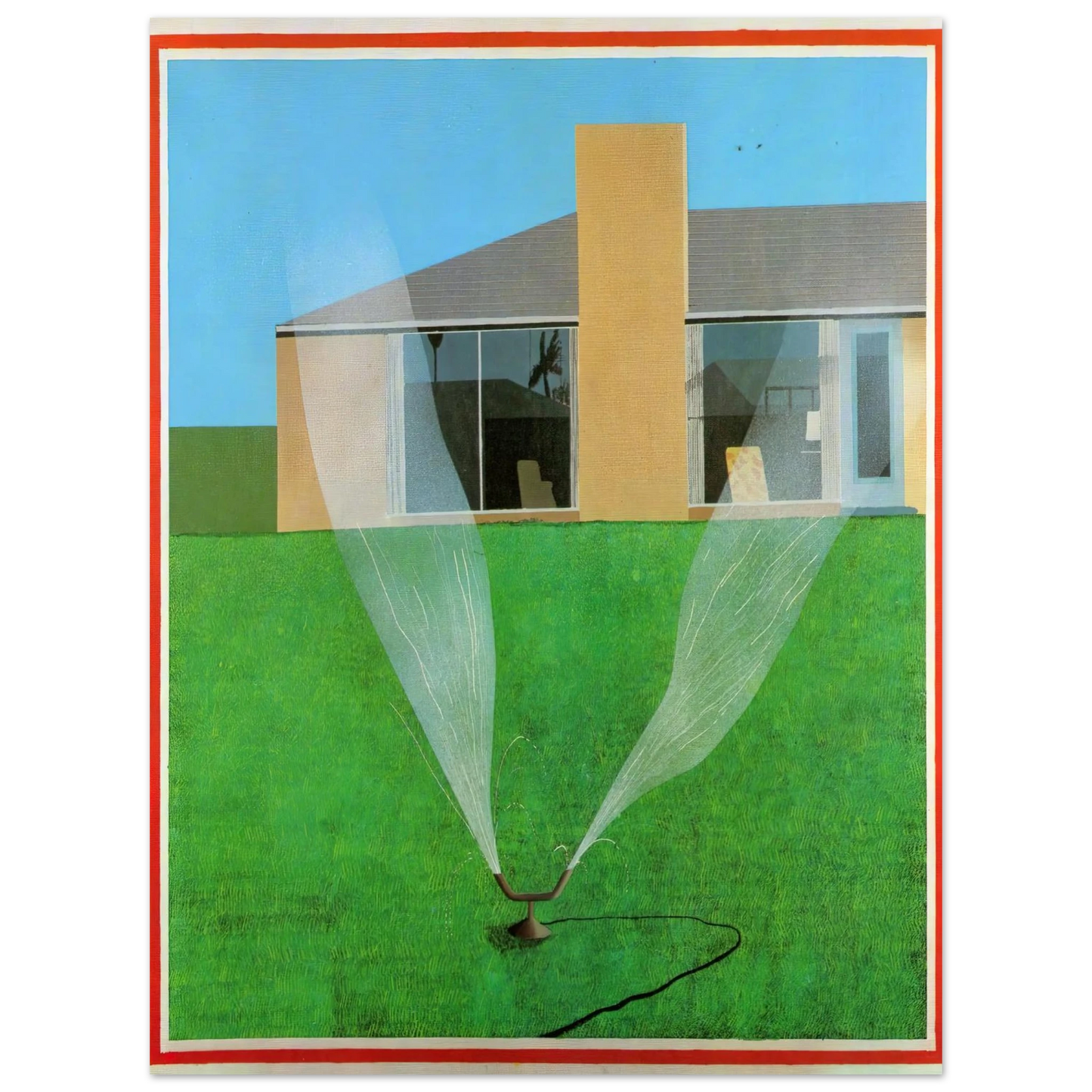 David Hockney - David Hockney Wall art - 40x40 cm / 16x16 inches - Premium Wooden Framed Poster With Fine Art Paper-canvas - White frame