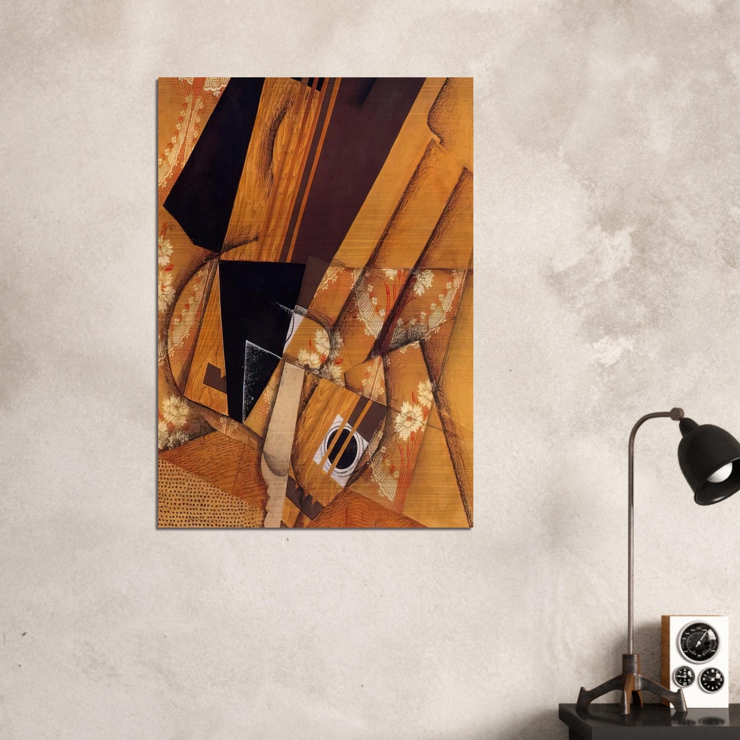 GUITAR AND GLASS 1914 - Juan Gris Brushed Aluminum Print - 70x100 cm / 28x40 inches | Juan Gris Aluminum Print | Juan Gris Prints