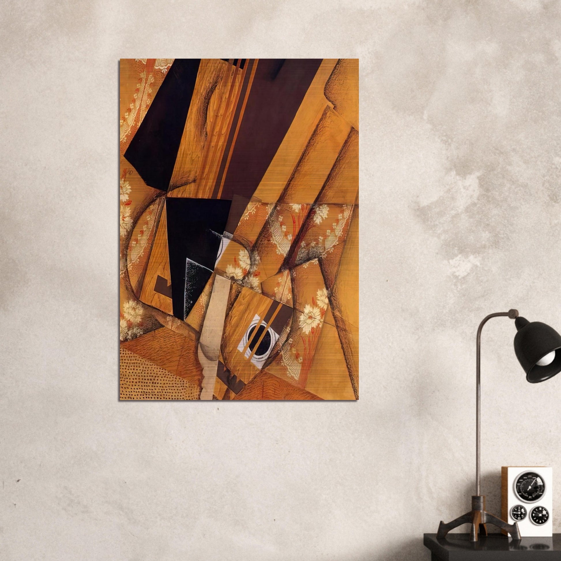GUITAR AND GLASS 1914 - Juan Gris Brushed Aluminum Print - 70x100 cm / 28x40 inches | Juan Gris Aluminum Print | Juan Gris Prints