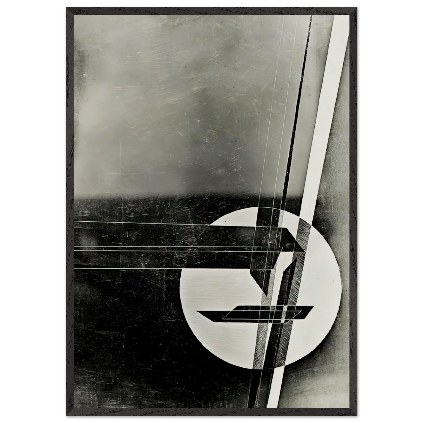 Composition N9 - Laszlo Moholy-Nagy 70x100 cm / 28x40 inches Framed Art Print – Black Wooden Frame