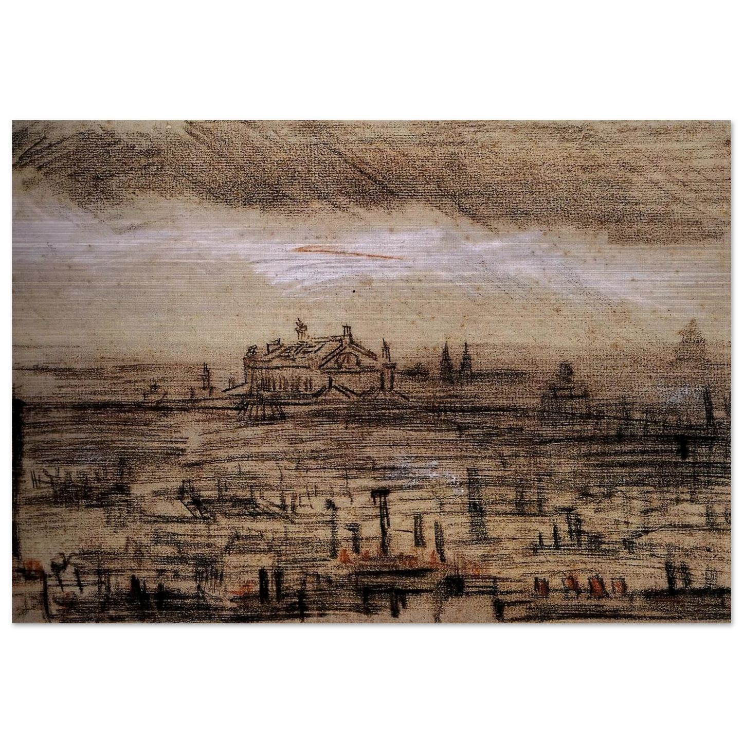 A View of Paris with the Op - Vincent van Gogh Brushed Aluminum Print - 70x100 cm / 28x40 inches | Vincent van Gogh Aluminum Print | Vincent van Gogh Prints