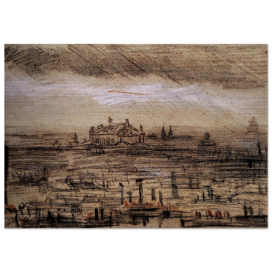 A View of Paris with the Op - Vincent van Gogh Brushed Aluminum Print - 70x100 cm / 28x40 inches | Vincent van Gogh Aluminum Print | Vincent van Gogh Prints