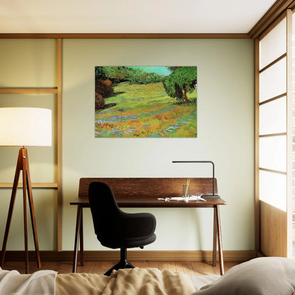 Sunny Lawn in a Public Park - Vincent van Gogh Brushed Aluminum Print - 70x100 cm / 28x40 inches | Vincent van Gogh Aluminum Print | Vincent van Gogh Prints