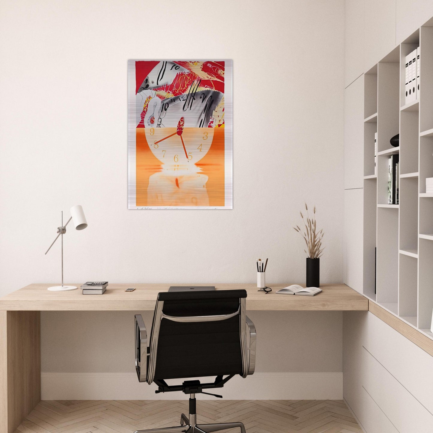 Hole in the Center of the Clock - James Rosenquist Brushed Aluminum Print - 70x100 cm / 28x40 inches | James Rosenquist Aluminum Print | James Rosenquist Prints
