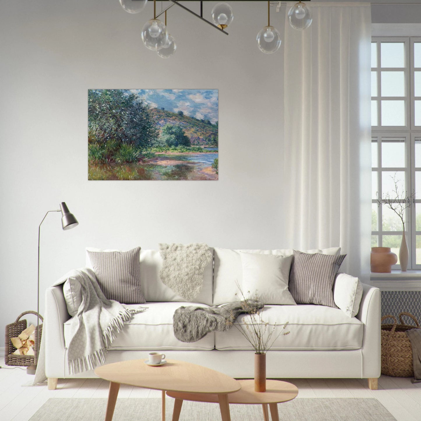 Landscape at Port-Villez - claude monet Brushed Aluminum Print - 70x100 cm / 28x40 inches | claude monet Aluminum Print | claude monet Prints