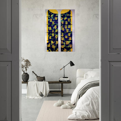 TREE OF LIFE STAINED GLASS BEHIND THE ALTAR IN THE CHAPEL OF THE ROSARY AT VENCE 1951 - Henri Matisse Brushed Aluminum Print - 70x100 cm / 28x40 inches | Henri Matisse Aluminum Print | Henri Matisse Prints