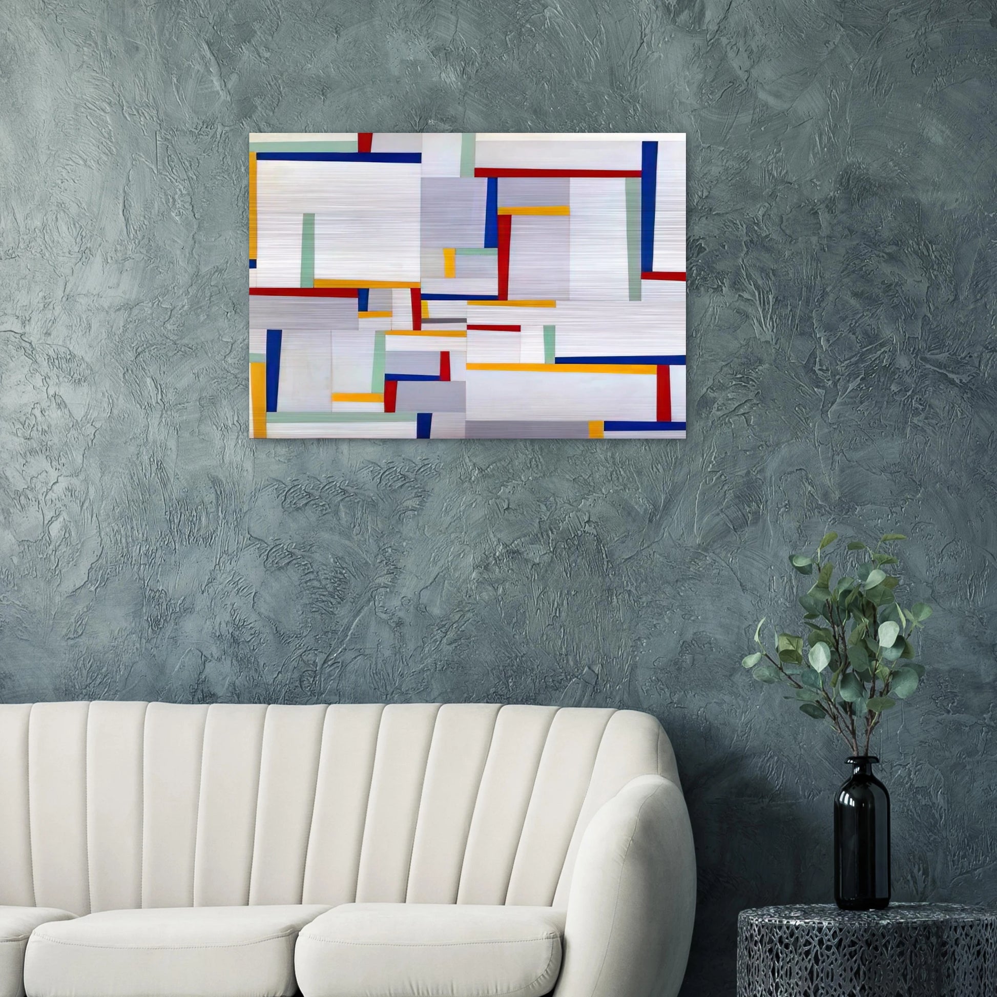 Relational Painting #9 - 1946 - Fritz Glarner Brushed Aluminum Print - 70x100 cm / 28x40 inches | Fritz Glarner Aluminum Print | Fritz Glarner Prints