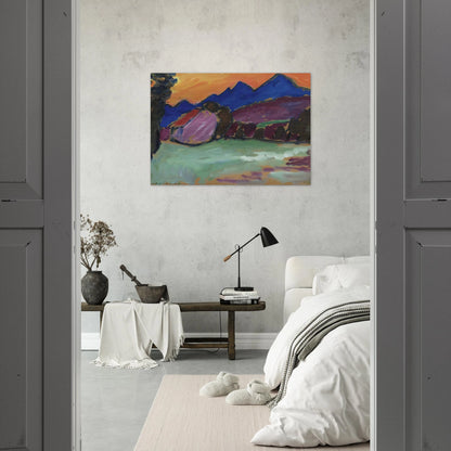 ROTER ABEND BLAUE BERGE 1910 - Alexej von Jawlensky Brushed Aluminum Print - 70x100 cm / 28x40 inches | Alexej von Jawlensky Aluminum Print | Alexej von Jawlensky Prints