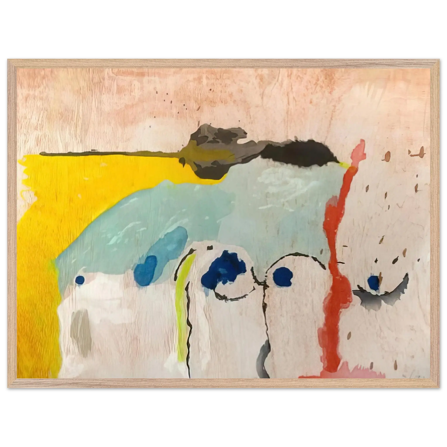 Helen Frankenthaler - Tales of Genji I - 1998 Wall art - A1 (59.4 x 84.1  cm) - Premium Wooden Framed Poster With Fine Art Paper - Wood frame