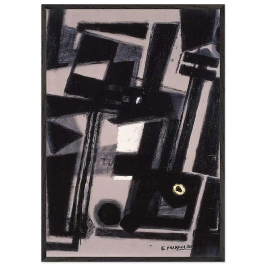 Composition N7 - Enrico Prampolini 70x100 cm / 28x40 inches Framed Art Print – Black Wooden Frame