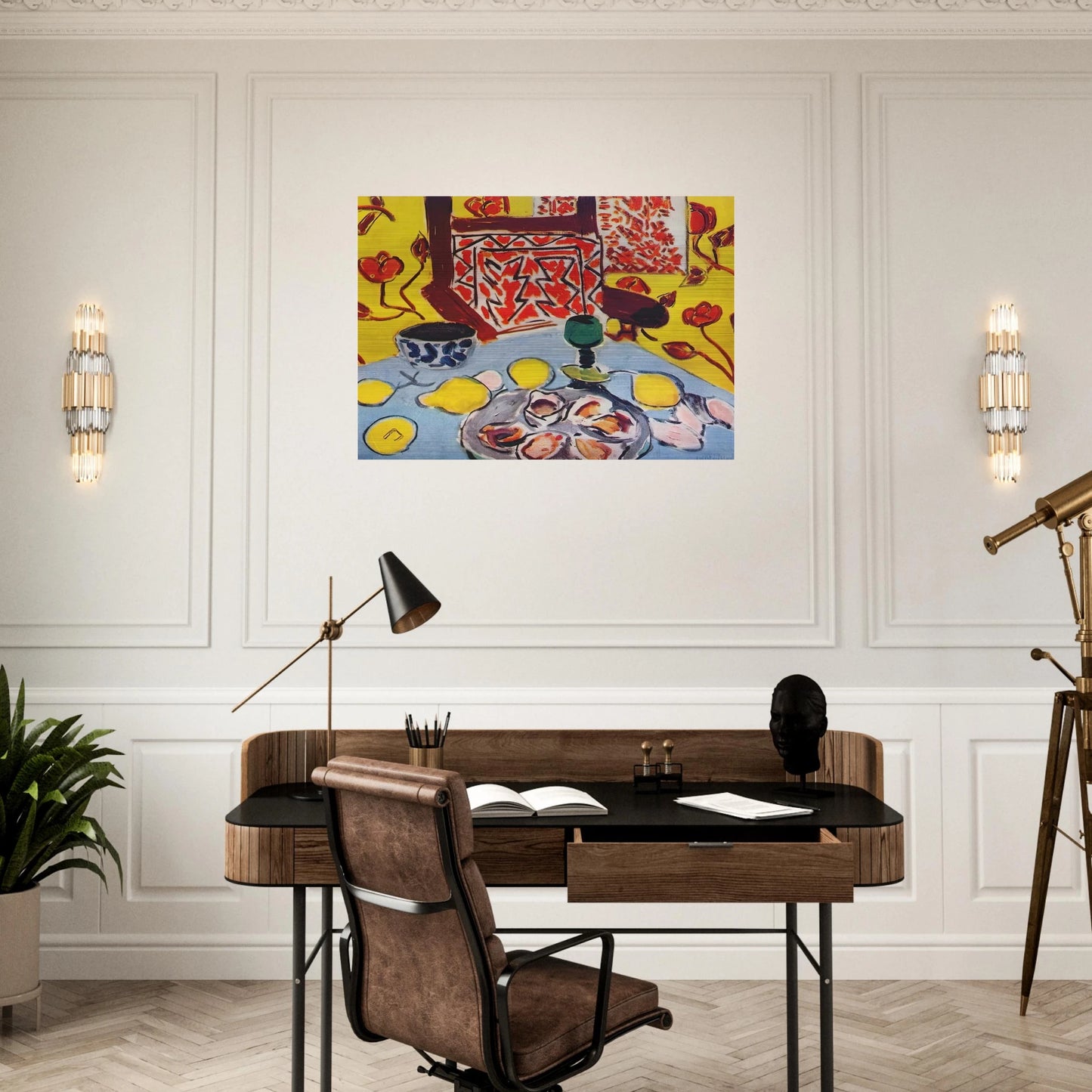 OYSTERS AND WOODEN ARMCHAIR 1943 - Henri Matisse Brushed Aluminum Print - 70x100 cm / 28x40 inches | Henri Matisse Aluminum Print | Henri Matisse Prints
