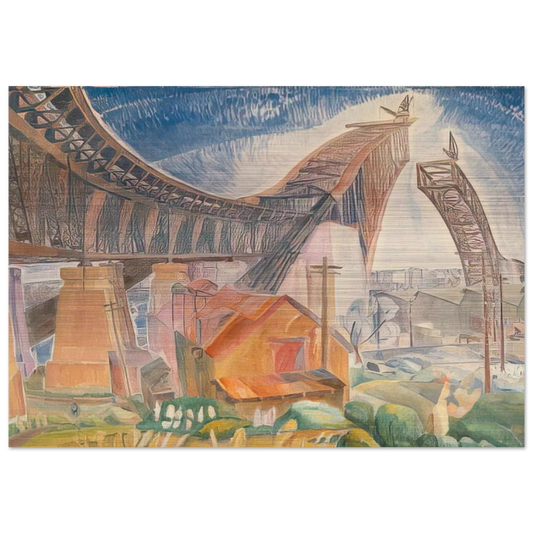 The Bridge in Curve - 1930 - Grace Cossington Smith Brushed Aluminum Print - 70x100 cm / 28x40 inches | Grace Cossington Smith Aluminum Print | Grace Cossington Smith Prints
