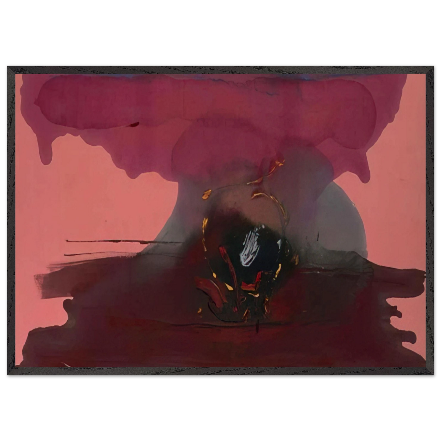 Helen Frankenthaler - Harbinger - 1986 Wall art - 40x40 cm / 16x16 inches - Premium Wooden Framed Poster With Fine Art Paper-canvas - White frame