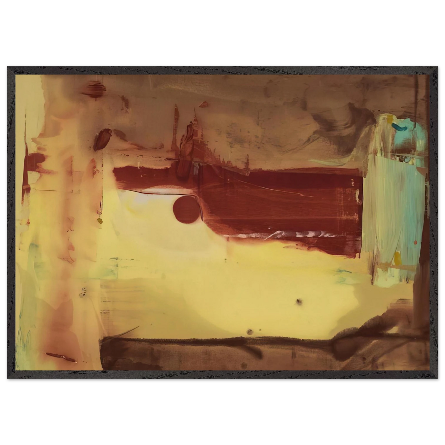 Helen Frankenthaler - Desert Pass - 1976 Wall art - 70x100 cm / 28x40 inches - Premium Wooden Framed Poster With Fine Art Paper-canvas - White frame