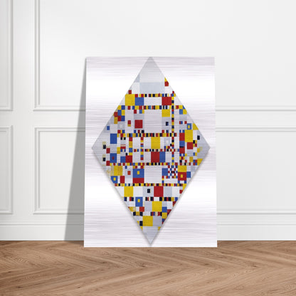 Victory Boogie Woogie - Piet Mondrian Brushed Aluminum Print - 70x100 cm / 28x40 inches | Piet Mondrian Aluminum Print | Piet Mondrian Prints