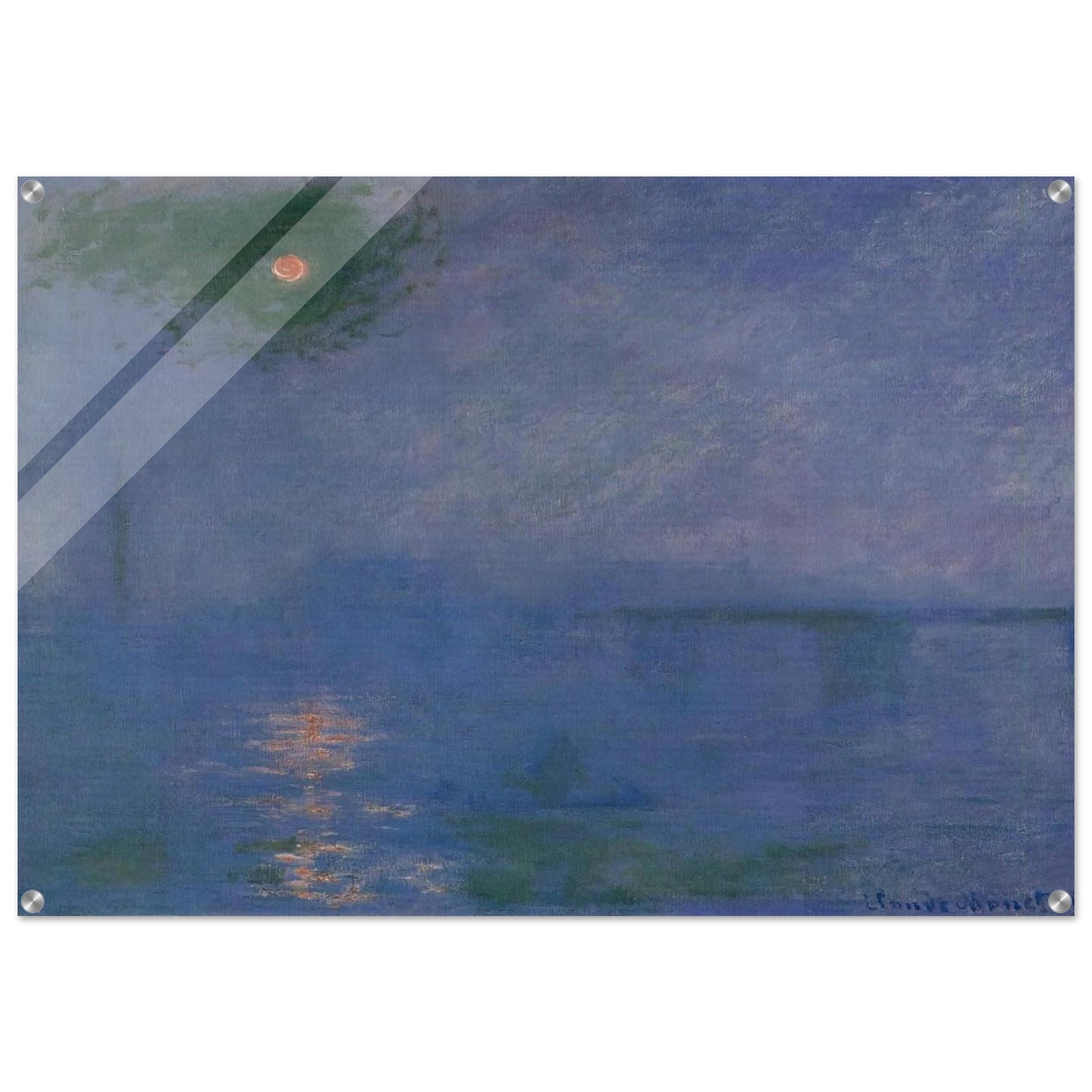 Charing Cross Bridge, Fog on the Themes - claude monet Acrylic Print - 70x100 cm / 28x40″ inches | claude monet Wall Art | claude monet Prints