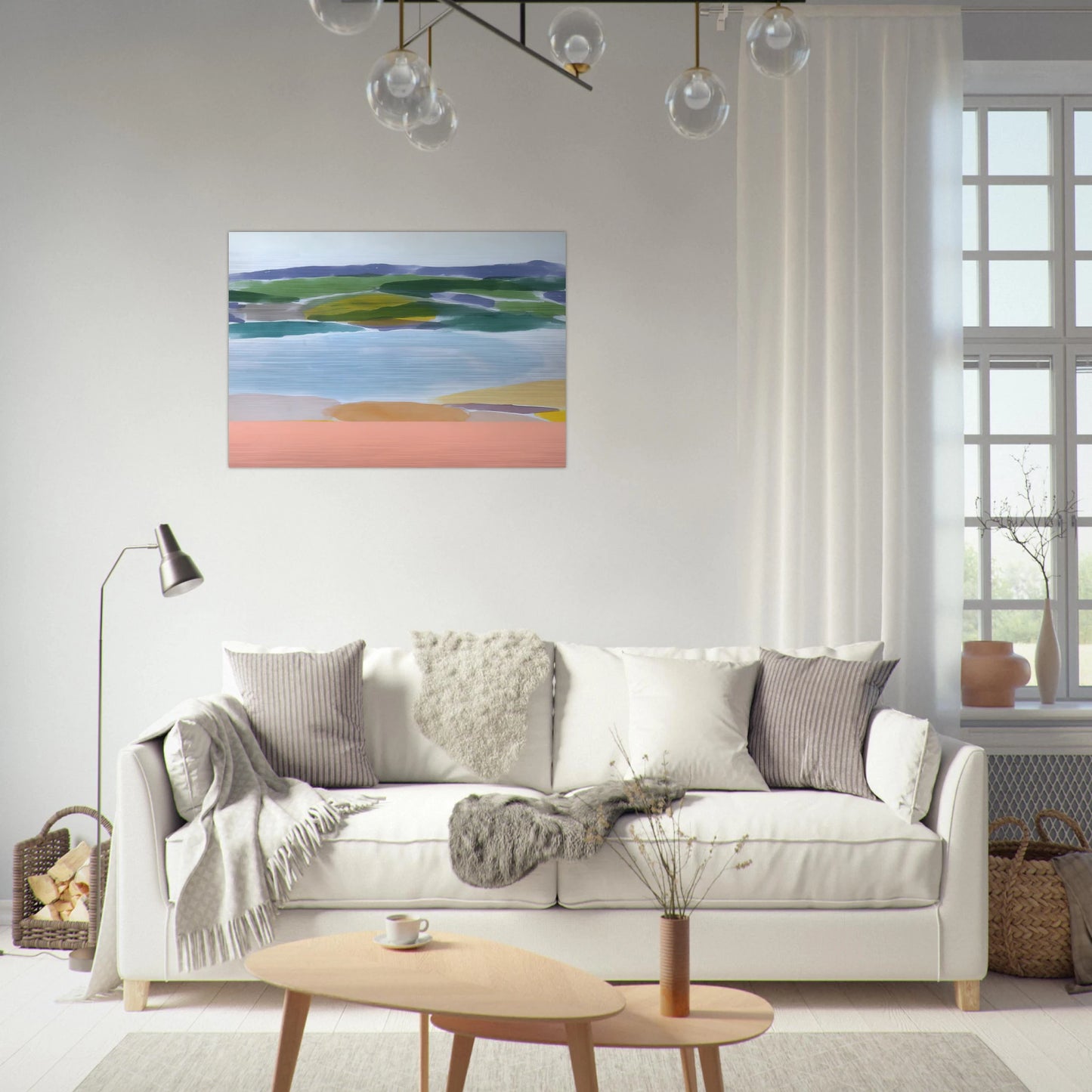 Survival's Shore - 1980 - Ronnie Landfield Brushed Aluminum Print - 70x100 cm / 28x40 inches | Ronnie Landfield Aluminum Print | Ronnie Landfield Prints