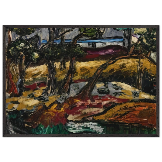 Landscape - Expressionism - Forrest Bess 70x100 cm / 28x40 inches Framed Art Print – Black Wooden Frame