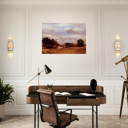 Cottage - Vincent van Gogh Brushed Aluminum Print - 70x100 cm / 28x40 inches | Vincent van Gogh Aluminum Print | Vincent van Gogh Prints
