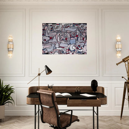 SITE INHABITED BY OBJECTS 1965 - Jean Dubuffet Brushed Aluminum Print - 70x100 cm / 28x40 inches | Jean Dubuffet Aluminum Print | Jean Dubuffet Prints