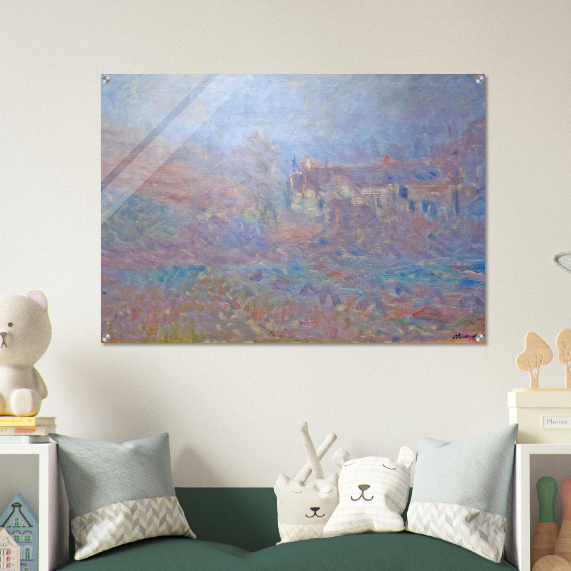 Houses at Falaise in the Fog - claude monet Acrylic Print - 70x100 cm / 28x40″ inches | claude monet Wall Art | claude monet Prints