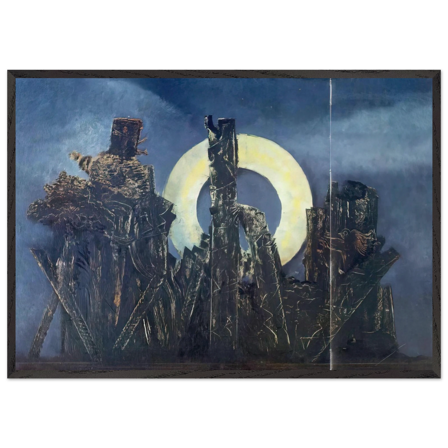 The large forest - Max Ernst 70x100 cm / 28x40 inches Framed Art Print – Black Wooden Frame
