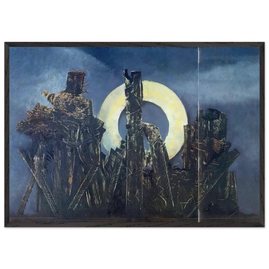 The large forest - Max Ernst 70x100 cm / 28x40 inches Framed Art Print – Black Wooden Frame