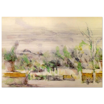 The Garden Terrace at Les Lauves - Paul Cézanne Brushed Aluminum Print - 70x100 cm / 28x40 inches | Paul Cézanne Aluminum Print | Paul Cézanne Prints