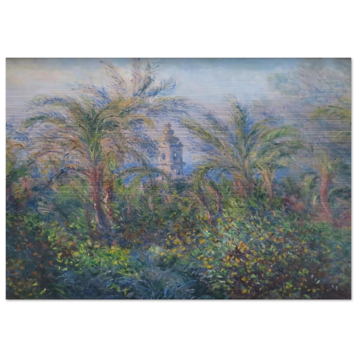 Garden in Bordighera, Impression of Morning - claude monet Brushed Aluminum Print - 70x100 cm / 28x40 inches | claude monet Aluminum Print | claude monet Prints
