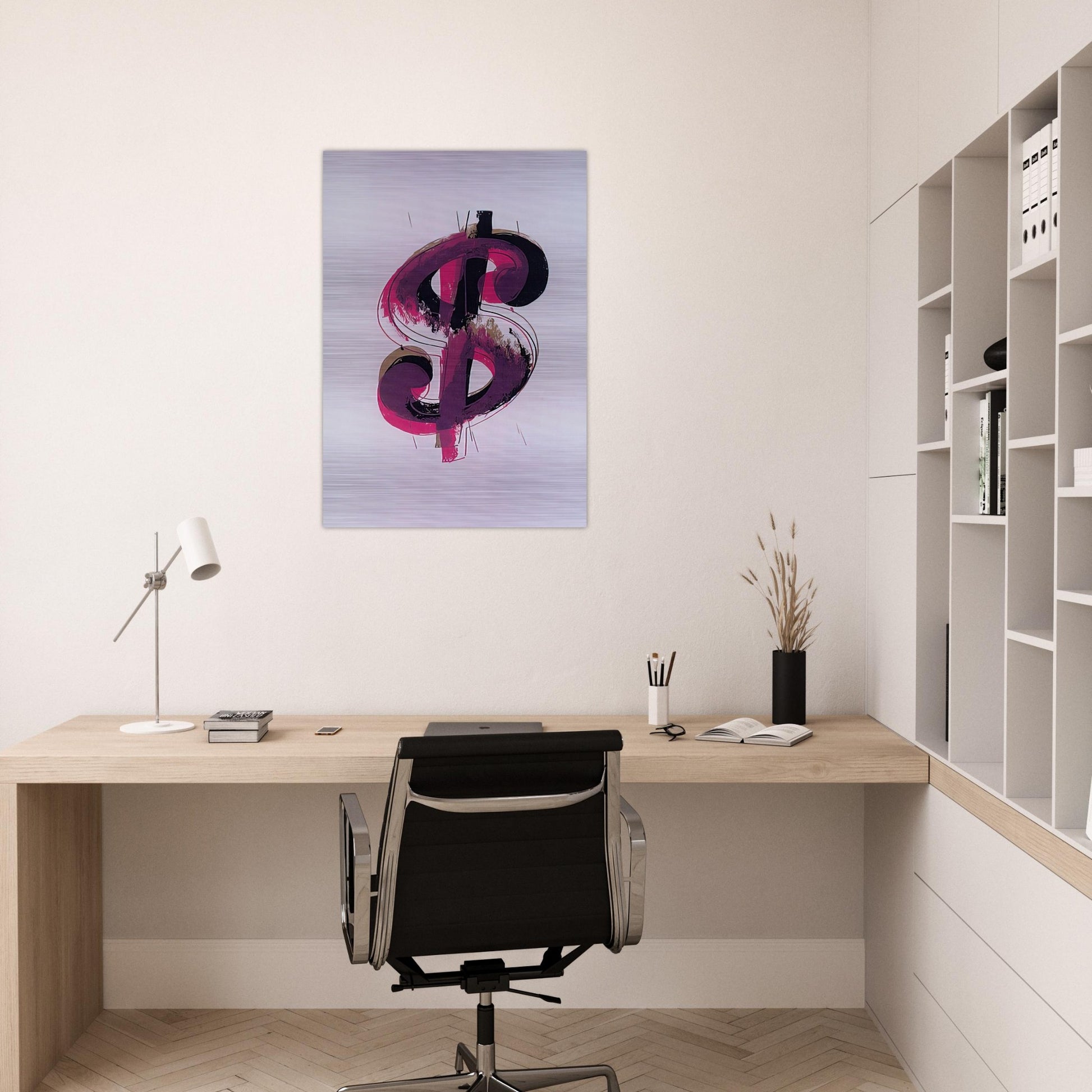 Paper Dollar - Andy Warhol Brushed Aluminum Print - 70x100 cm / 28x40 inches | Andy Warhol Aluminum Print | Andy Warhol Prints