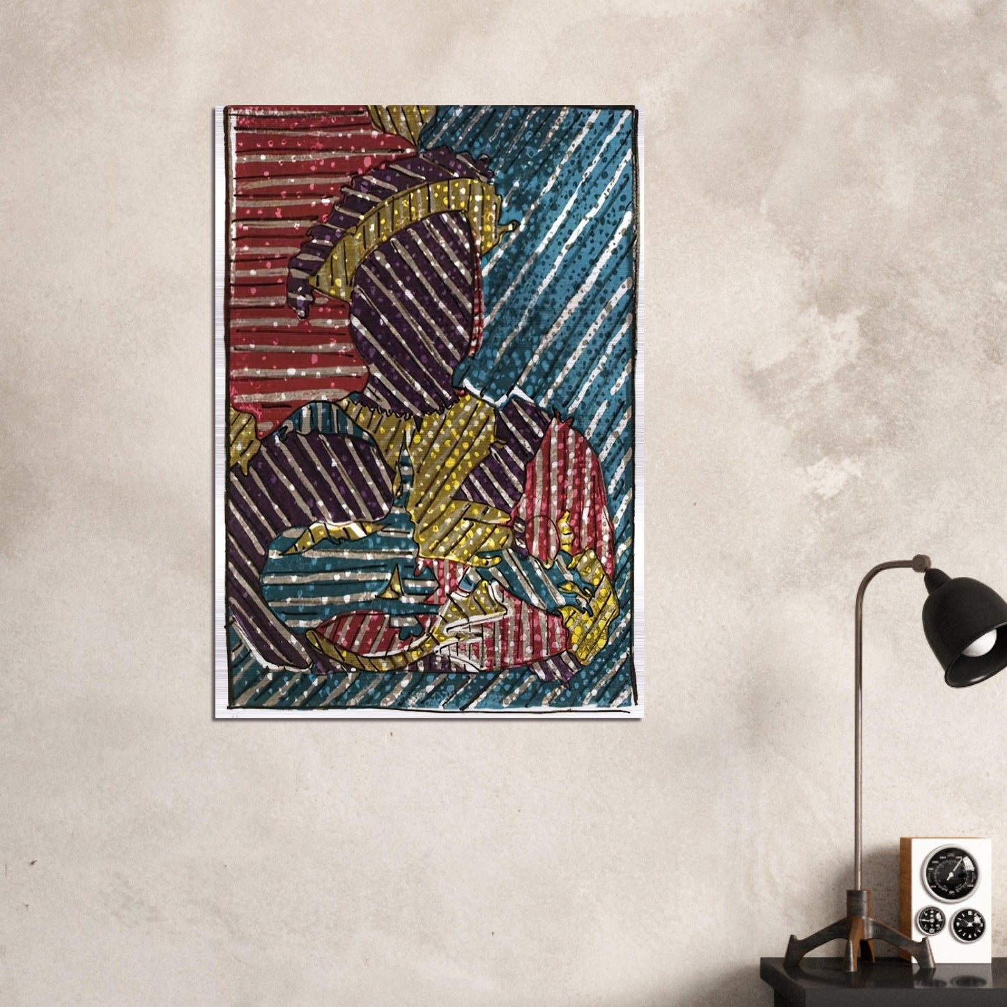 AFTER HOLBEIN - Jasper Johns Brushed Aluminum Print - 70x100 cm / 28x40 inches | Jasper Johns Aluminum Print | Jasper Johns Prints