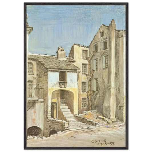 CORTE CORSICA - MC Escher 70x100 cm / 28x40 inches Framed Art Print – Black Wooden Frame | Maurits Cornelis Escher Prints