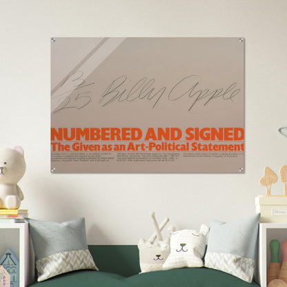 Numbered and Signed - 1980 - Billy Apple Acrylic Print - 70x100 cm / 28x40″ inches