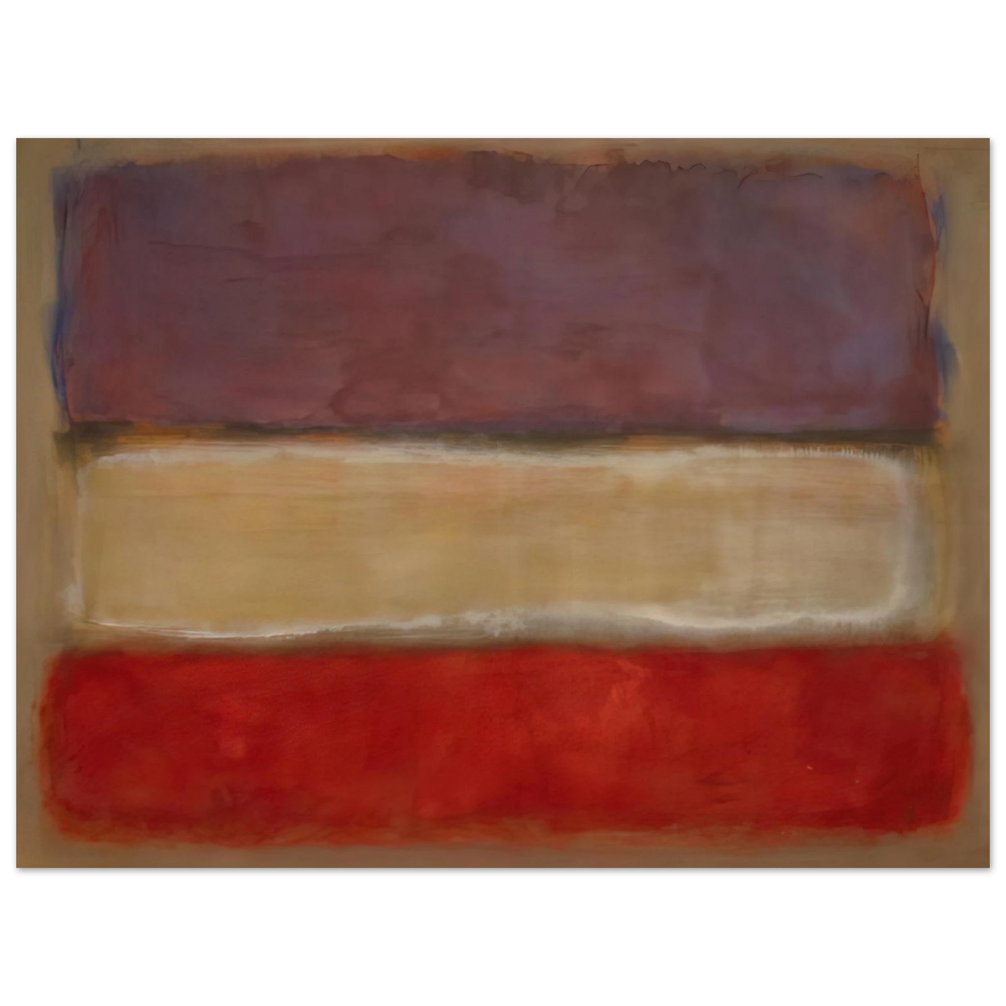 Mark Rothko - Untitled Purple, White, and Red - 1953 Wall Art - 30x40 cm / 12x16 inches - Premium Wooden Framed Poster With Fine Art Paper-canvas - Black frame