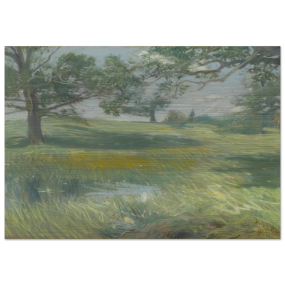 Meadows - Childe Hassam Brushed Aluminum Print - 70x100 cm / 28x40 inches | Childe Hassam Aluminum Print | Childe Hassam Prints