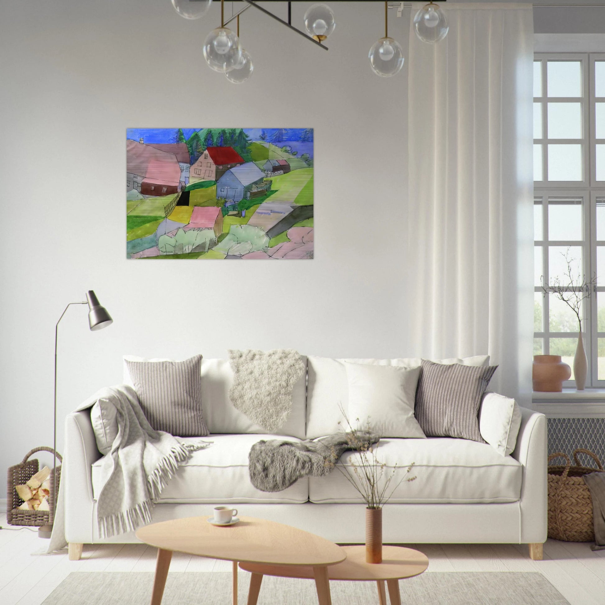 Häuser im Schwarzwald - Naïve Art Primitivism - Johannes Itten Brushed Aluminum Print - 70x100 cm / 28x40 inches | Johannes Itten Aluminum Print | Johannes Itten Prints