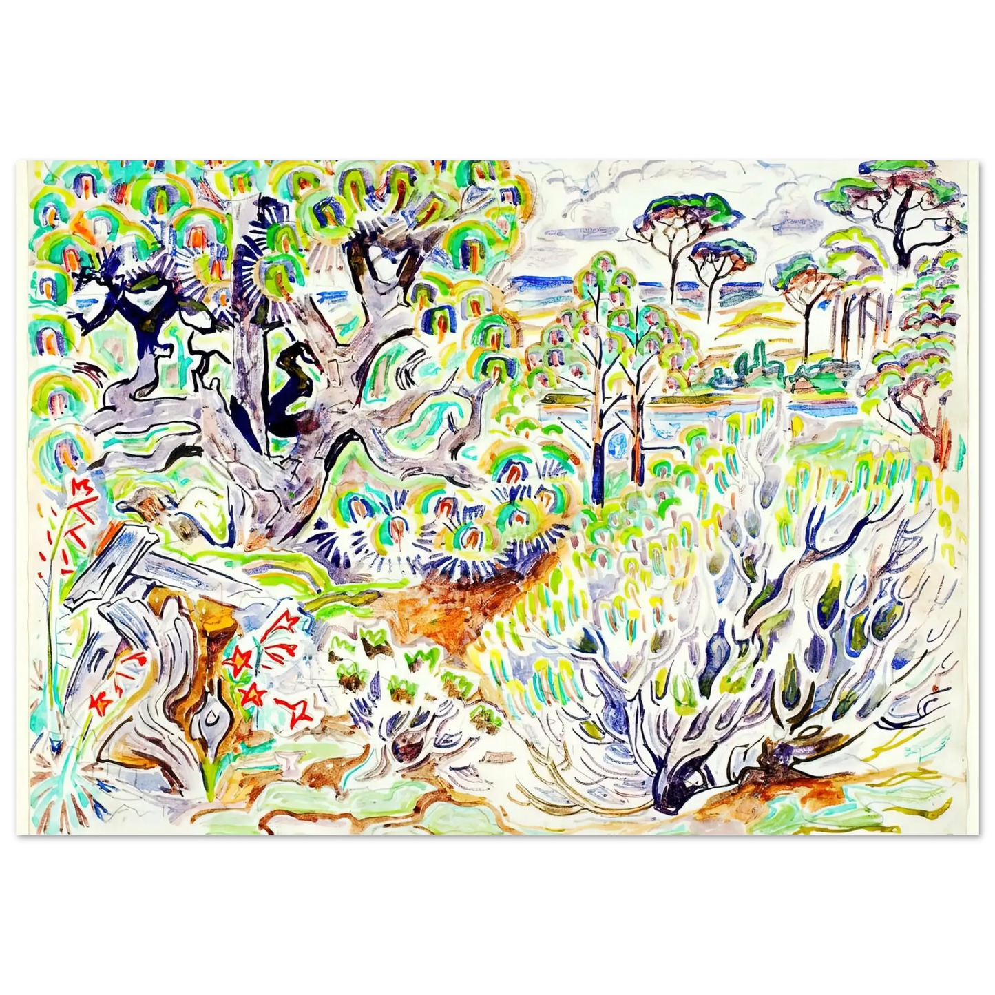Walter Inglis Anderson - Walter Anderson Wall art - 27x35 cm / 11x14 Inches - Premium Wooden Framed Poster With Fine Art Paper - Wood frame