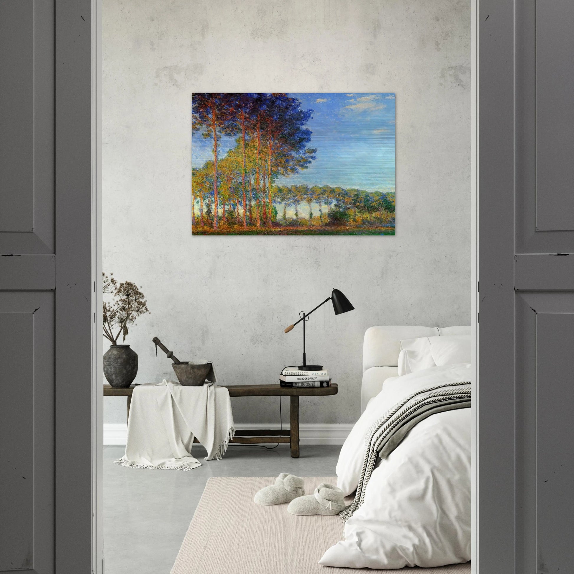 Poplars on the Banks of the River Epte, Seen from the Marsh - claude monet Brushed Aluminum Print - 70x100 cm / 28x40 inches | claude monet Aluminum Print | claude monet Prints