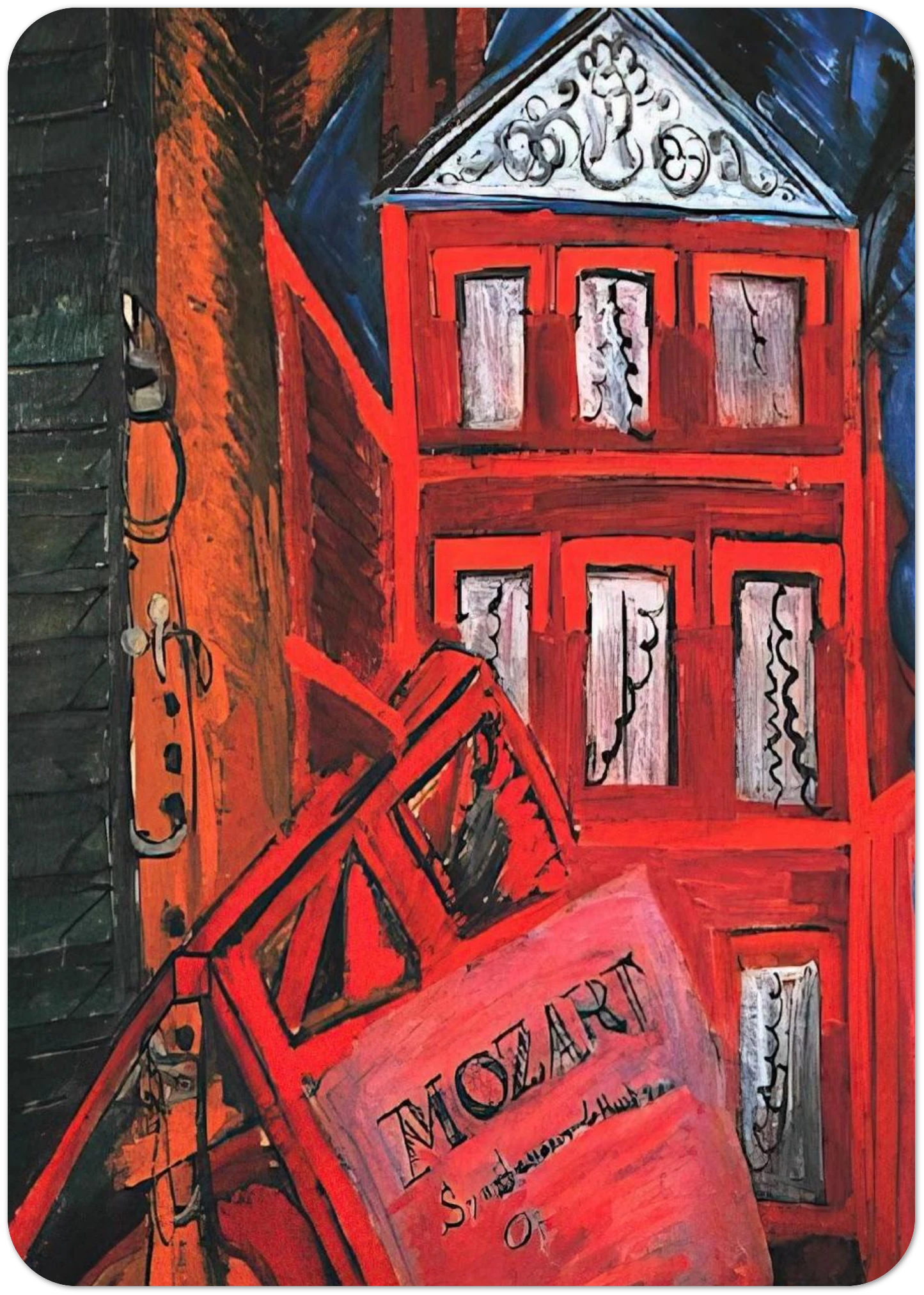 HOMMAGE TO MOZART 1915 By Raoul Dufy Pack of 10 Post Cards | Raoul Dufy Post Cards | A6 (10.5 x 14.8 cm) - 4.1 x 5.8 inches
