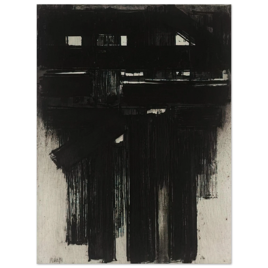 Pierre Soulages - Untitled Intaglio - 1956  75x100 cm / 30x40inches Fine Art Poster